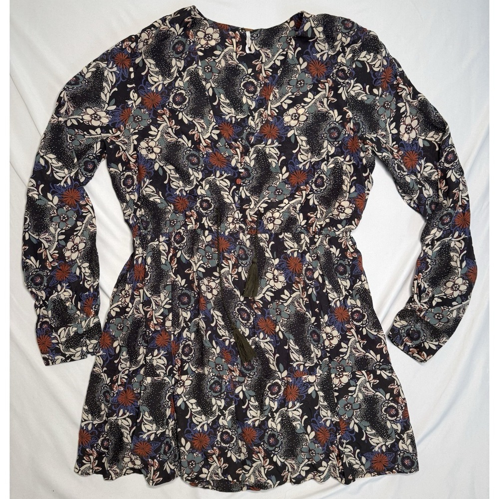 Free People Stealing Fire Mini Tunic Dress Bohemian Women's Size Large‎
